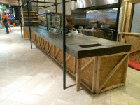 Concrete bench - treated with the certified food safe Kunos Countertop Oil. 