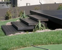 Black deck - Creating a different look is not difficult, deck treated with Alis Black decking oil. 