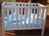 Organature Cot - Stained the grey non toxic  wood stain. 