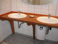 OSB Vanity - Treated with Kaldet non toxic wood stain and Kunos Natural Oil Sealer.