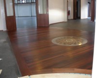 The Bahai Centre of Learning, Hobart - Concrete oiled with Linus and Kunos. Jarrah timber floors with Kunos.