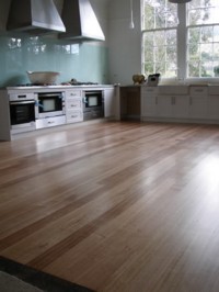 Commercial Kitchen Tasmania - Tas Oak flooring sanded and oiled with Kunos natural oil sealer #244