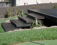 Black deck - Creating a different look is not difficult, deck treated with Alis Black decking oil.