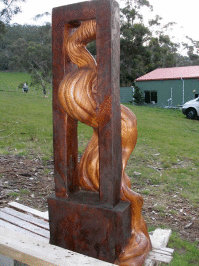 Timber Sculpture - Livos natural decking oil was used on this external sculpture. 