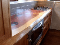 Kitchen Bench top - Treated with the certified food safe and heat resistant Kunos Countertop Oil.