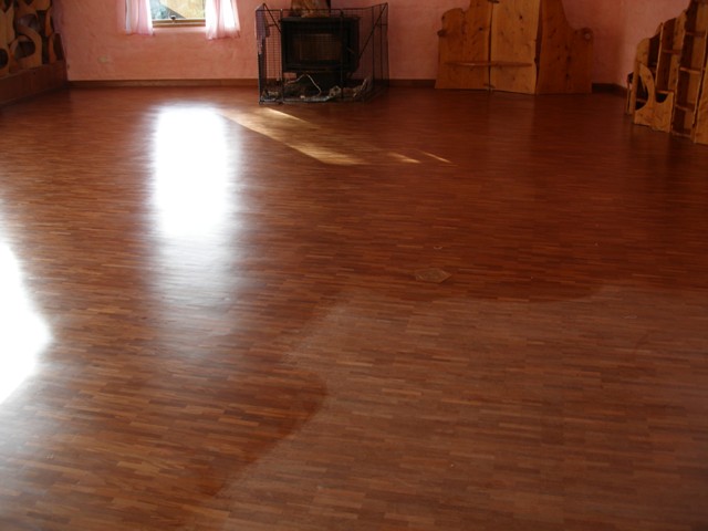 Maintaining oiled or waxed floors.